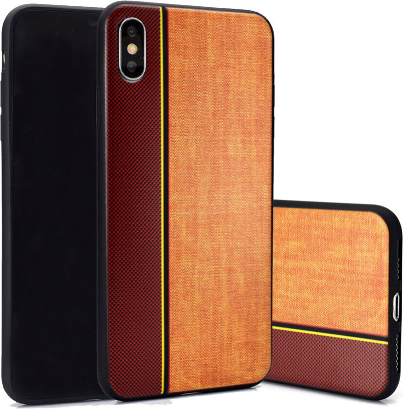 iPhone Xs Max beskyttelses deksel av TPU med delt design - brun og khaki