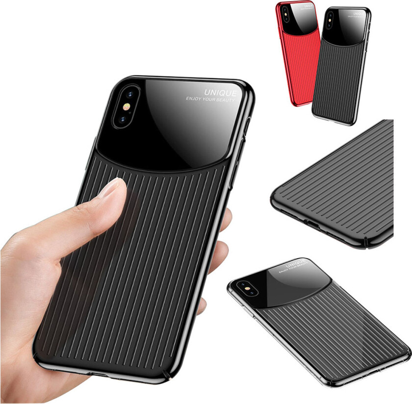 USAMS iPhone XS beskyttelses deksel av klar akryl og plastikk - svart