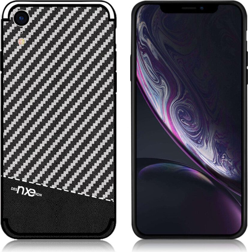 NXE iPhone Xr beskyttelses deksel av TPU med karbon fiber tekstur - svart