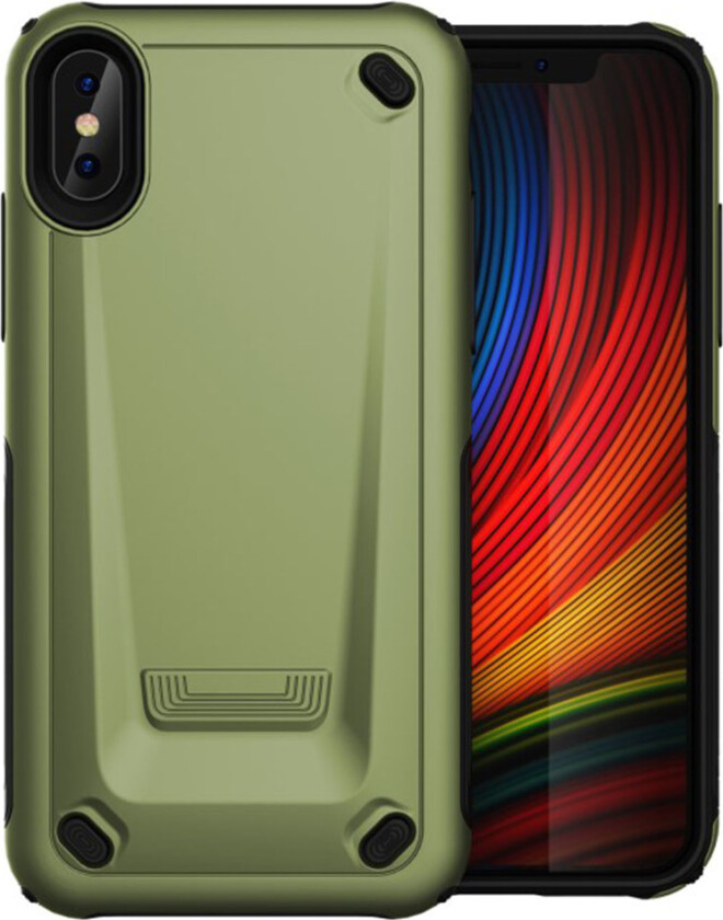 iPhone XS beskyttelses deksel av plastikk og TPU - grønn