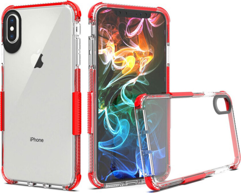 iPhone Xs Max beskyttelses deksel av TPU med kontrast farge - rød