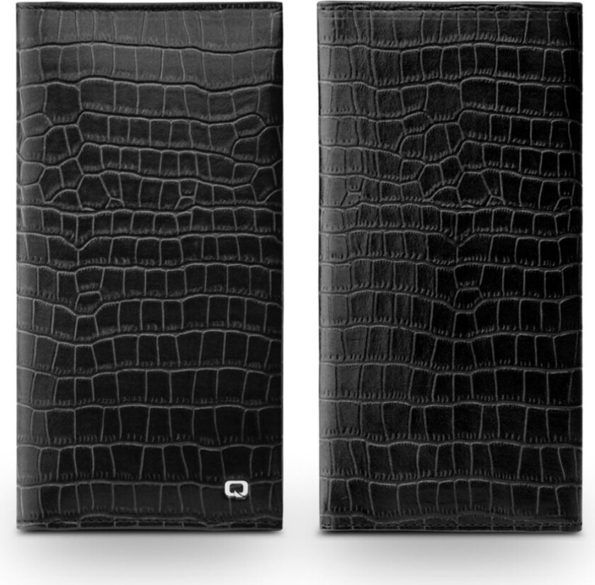 QIALINO iPhone Xs Max beskyttelses deksel av ekte skinn med dyre skinn tekstur - svart