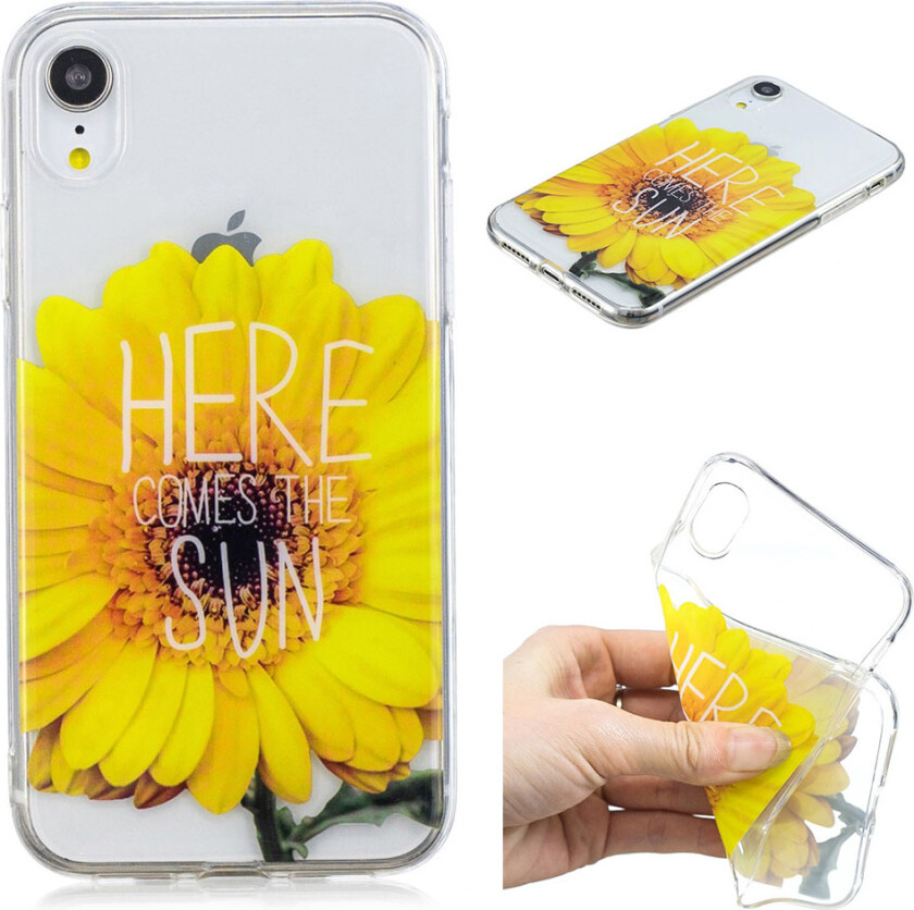 iPhone Xr beskyttelses deksel av TPU med IMD printet mønster - solsikke