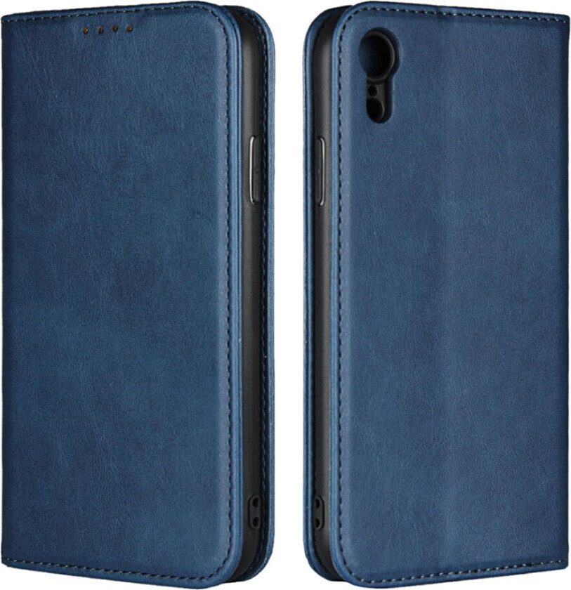 iPhone Xr beskyttelses deksel av syntetisk skinn - blå