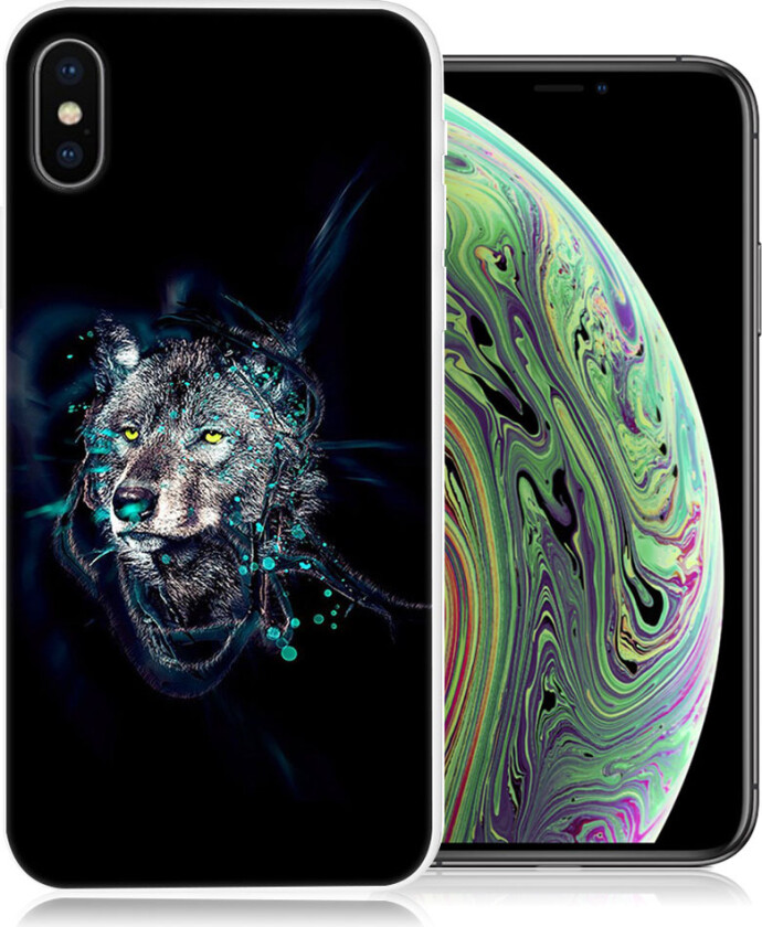 iPhone XS beskyttelses deksel av TPU med printet mønster - ulv