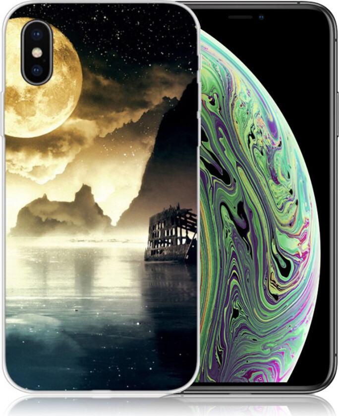 iPhone XS beskyttelses deksel av TPU med printet mønster - vakkert landskap