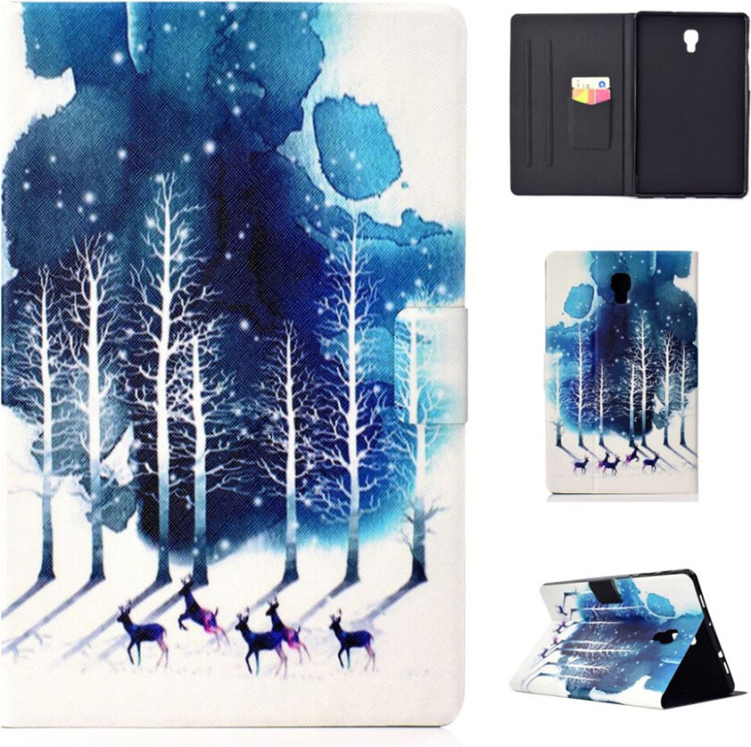 Galaxy Tab A 10.5 beskyttelses deksel av syntetisk skinn med printet mønster - vinter skog