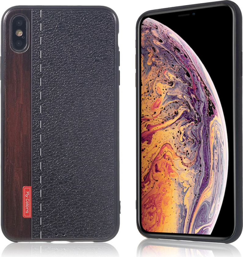 iPhone Xs Max beskyttelses deksel av TPU med hevet printet mønster - delt mønster med sting