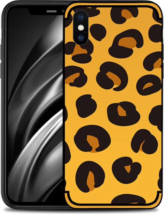 NXE iPhone Xs Max beskyttelses deksel av TPU med hevet printet mønster - leopard mønster