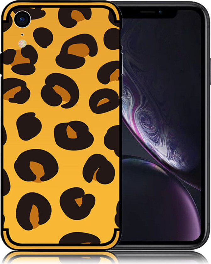NXE iPhone Xr beskyttelses deksel av myk TPU med hevet printet mønster - leopard tekstur