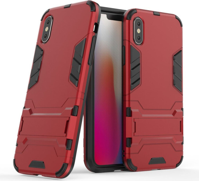 iPhone XS beskyttelses deksel av hybrid materiale - rød