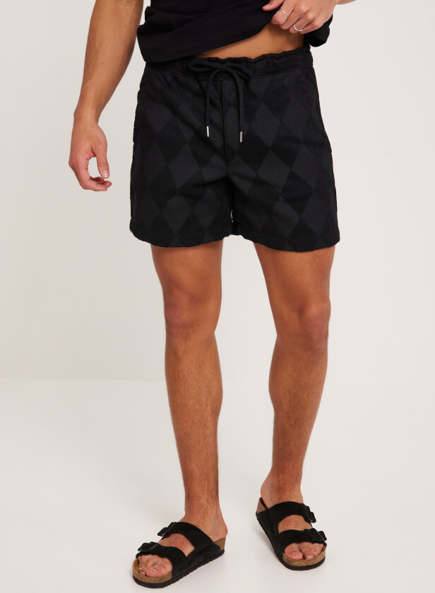 Terry Shorts Joggeshorts Svart