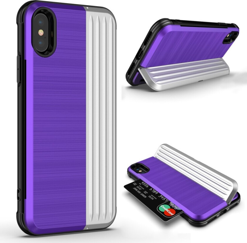 ANGIBABE iPhone Xs Max beskyttelses deksel av plastikk og TPU - lilla og sølv