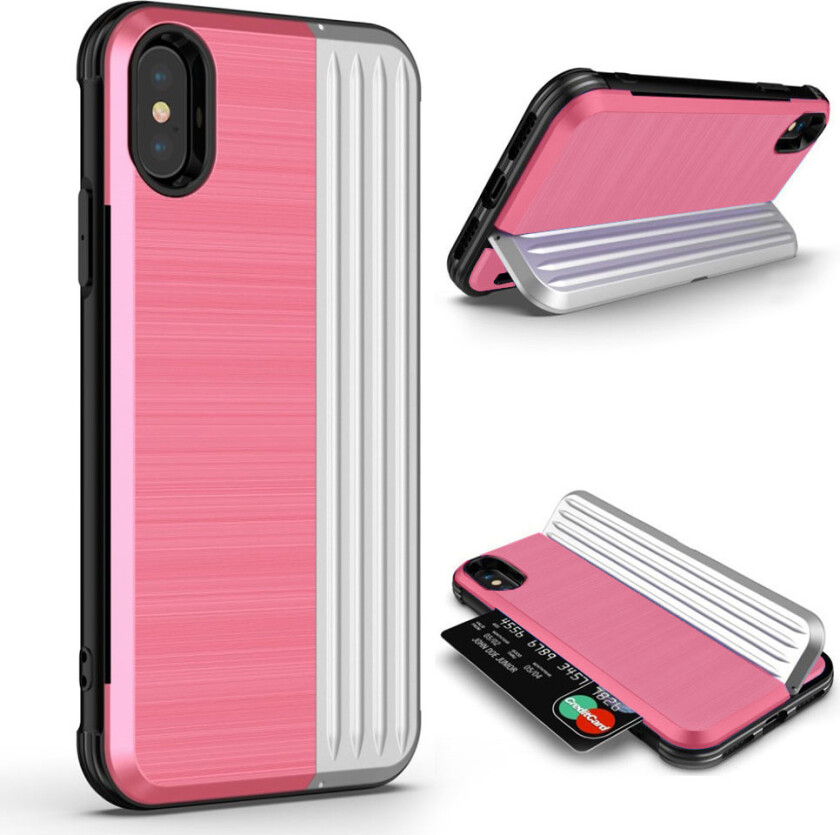 ANGIBABE iPhone Xr beskyttelses deksel av plastikk og TPU - rosa og sølv