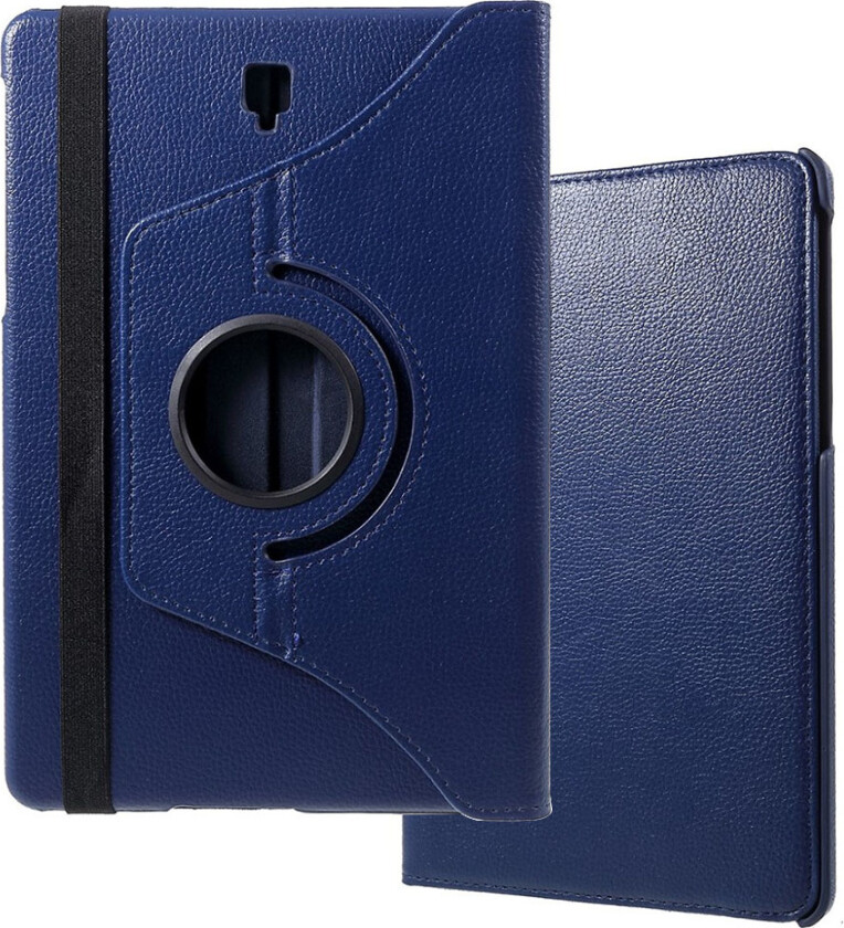 Galaxy Tab S4 beskyttelses deksel av syntetisk skinn med litchi tekstur - mørke blå