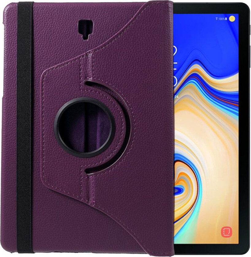 Galaxy Tab S4 beskyttelses deksel av syntetisk skinn med litchi tekstur - lilla