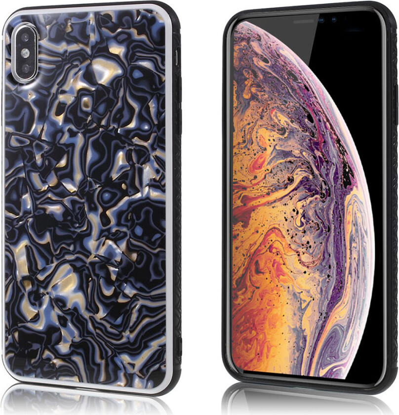 iPhone Xs Max beskyttelses deksel av hybrid materiale - mørke blå