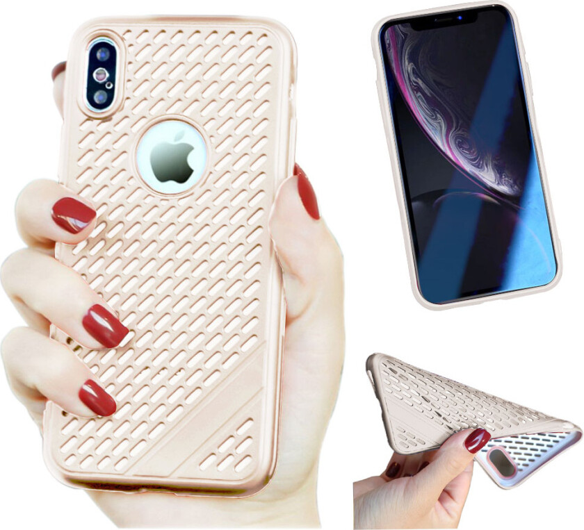 iPhone Xr beskyttelses deksel av TPU med luftig design - rose gull