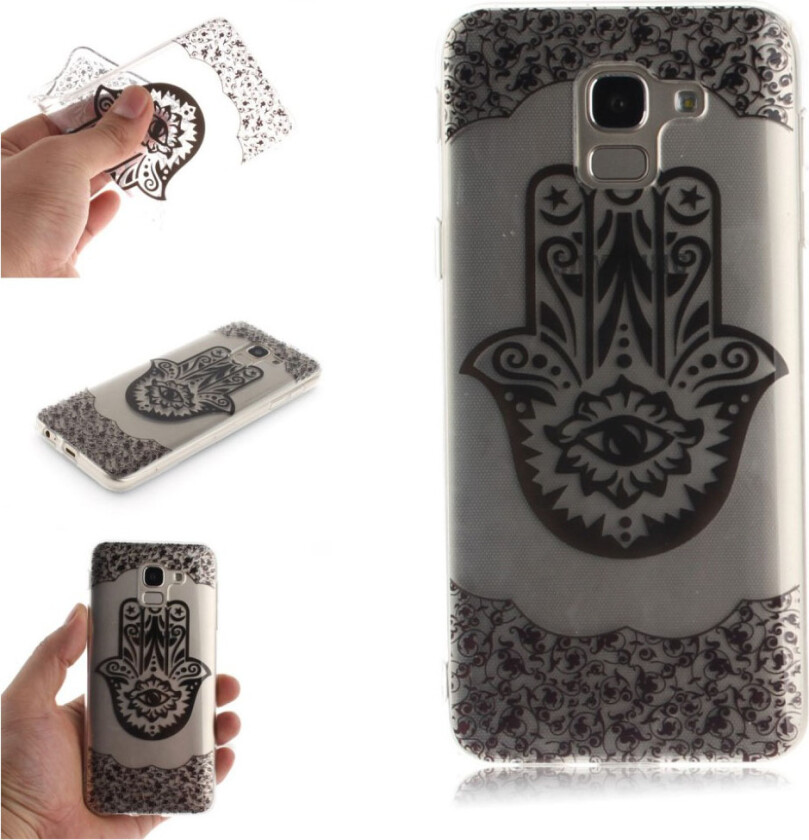 Galaxy J6 beskyttelses deksel av TPU med IMD printet mønster - hamsa hand of fatima