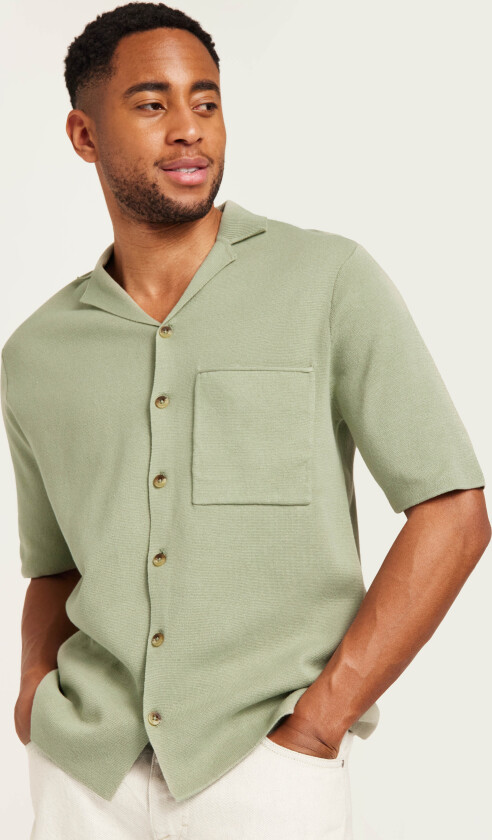 Onsluke Life 12 Resort Collar Knit Enkeltfargede skjorter Grønn