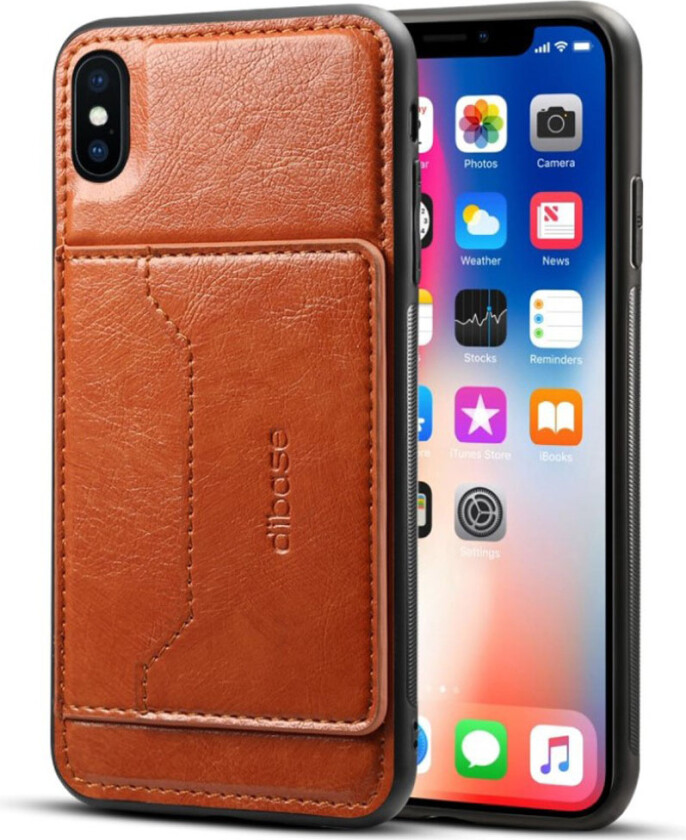 iPhone 9 Plus beskyttelses deksel av hybrid materiale med vill hest tesktur - brun