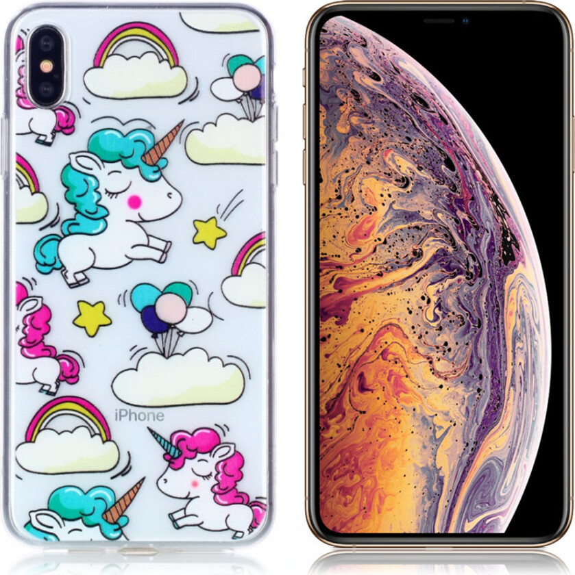 iPhone 9 Plus beskyttelses deksel av TPU med printet mønster - enhjørning