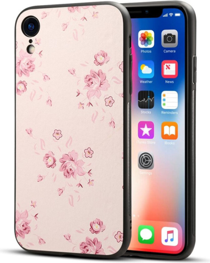 iPhone 9 beskyttelses deksel av hybrid materiale med printet mønster - blomstrende blomst