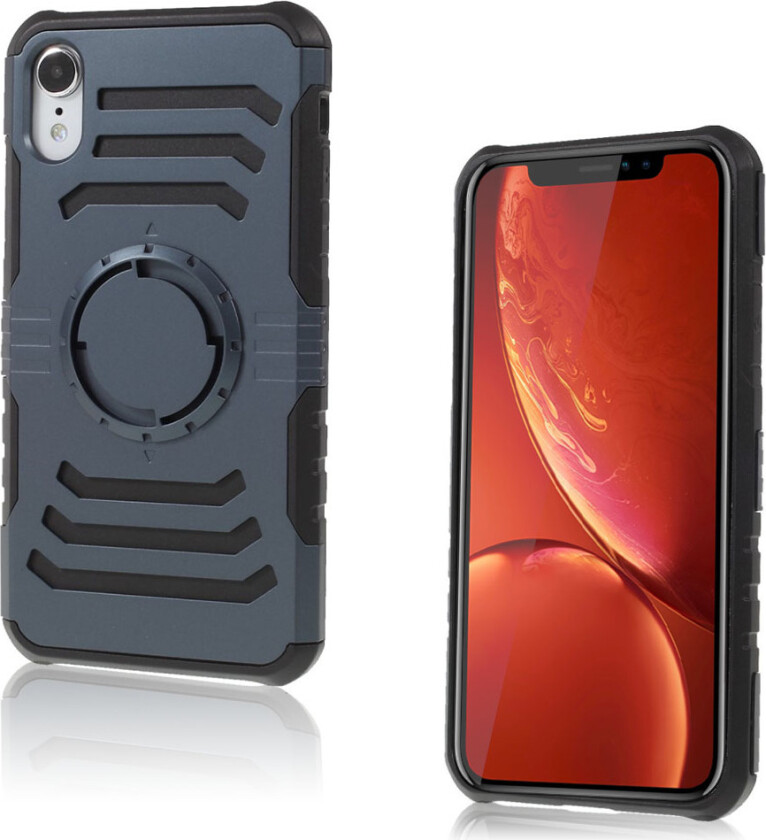 iPhone 9 beskyttelses deksel av hybrid materiale - mørke blå