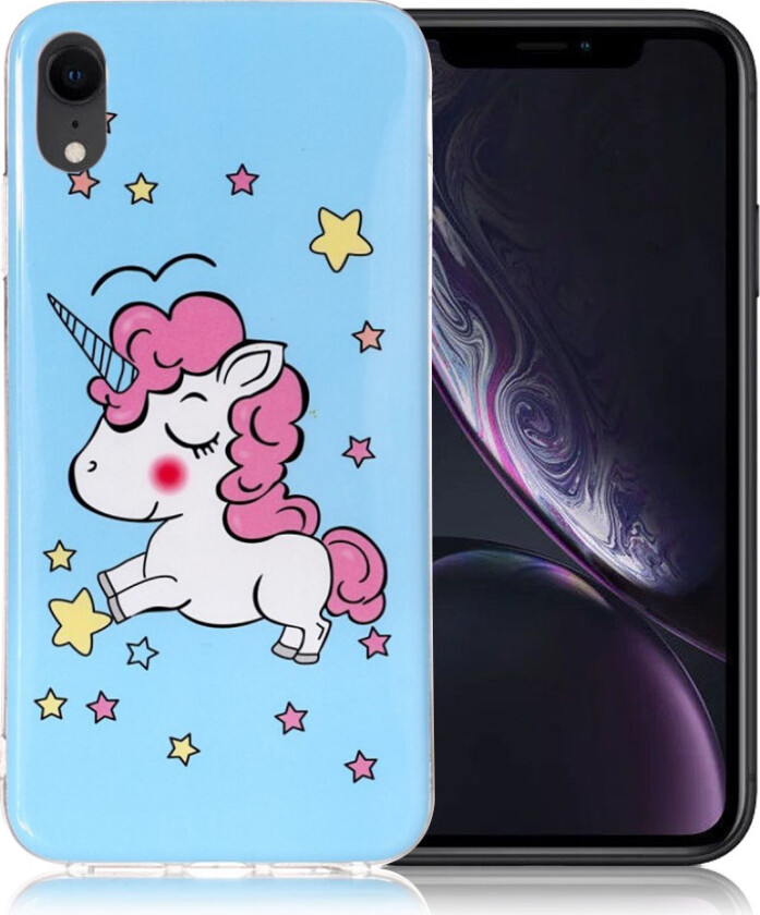 iPhone 9 beskyttelses deksel av TPU med IMD selvlysende printet mønster - søt enhjørning