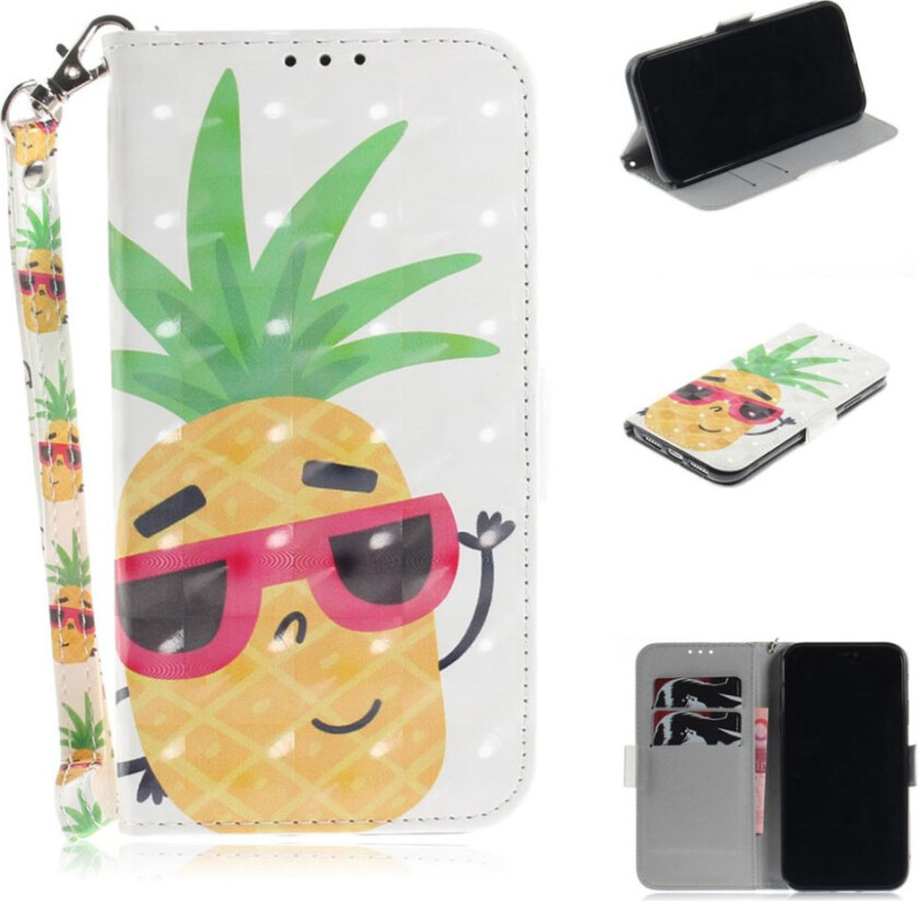 iPhone 9 beskyttelses deksel av syntetisk skinn med printet mønster - hund vifter med potene