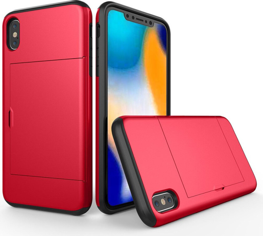 iPhone 9 Plus beskyttelses deksel av hybrid materiale - rød