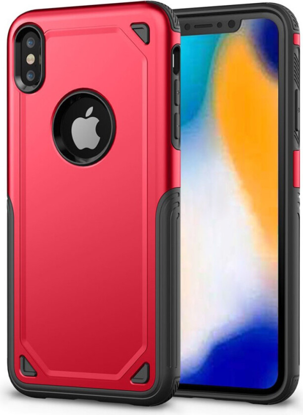 iPhone 9 Plus beskyttelses deksel av hybrid materiale - rød