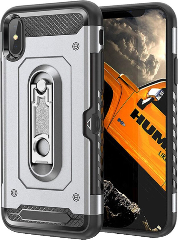 iPhone 9 Plus beskyttelses deksel av hybrid materiale - sølv