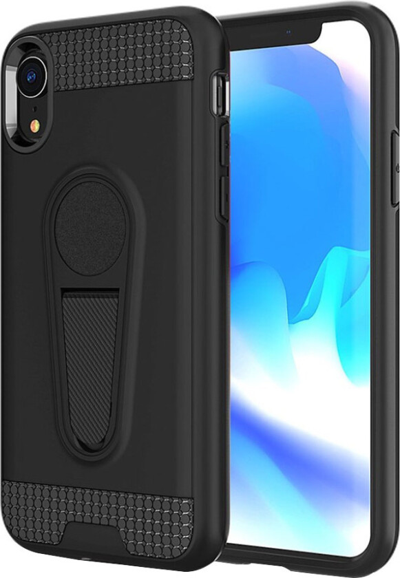 iPhone 9 beskyttelses deksel av hybrid materiale med karbon fiber tekstur - svart