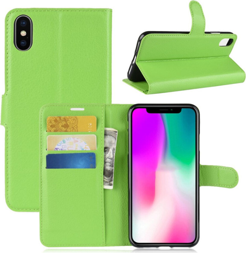 iPhone Xr beskyttelses deksel av syntetisk skinn med litchi tekstur - grønn