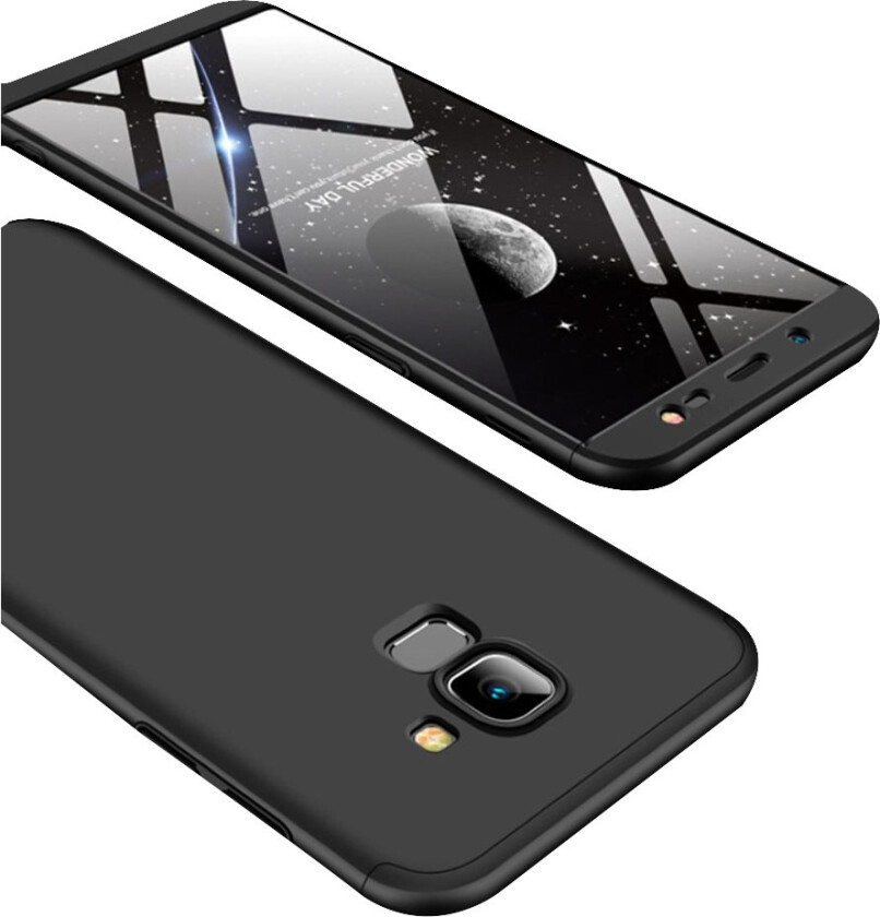 GGK Samsung Galaxy J6 beskyttelses deksel av hard plastikk med matt overflate - helt svart