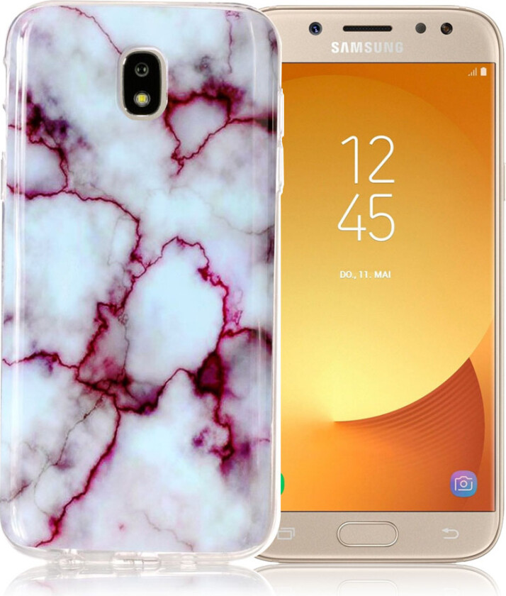 Galaxy J5 IMD beskyttelses deksel av TPU med marmor mønster - rose