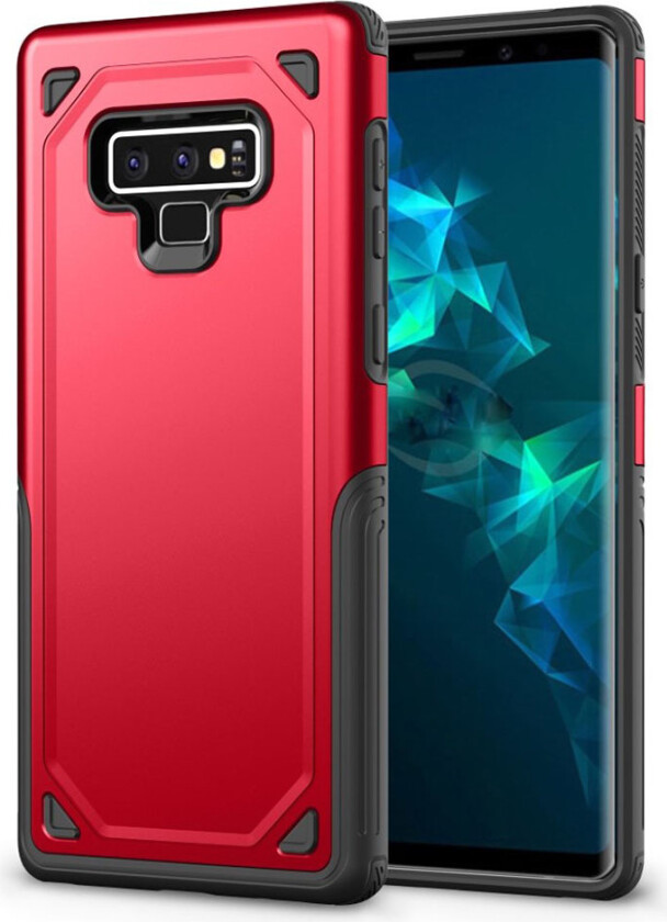 Galaxy Note9 beskyttelses deksel av hybrid materiale - rød