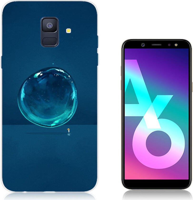 Galaxy A6 IMD beskyttelses deksel av TPU med printet mønster - vann dråpe