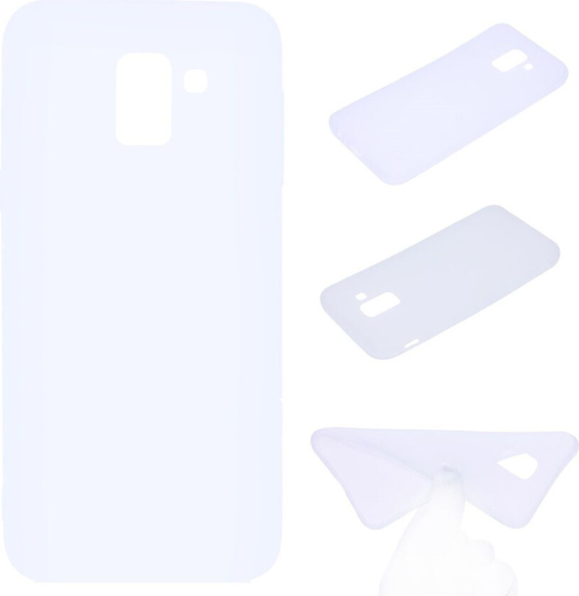 Galaxy J6 beskyttelses deksel av myk silikon med matt overflate - hvit