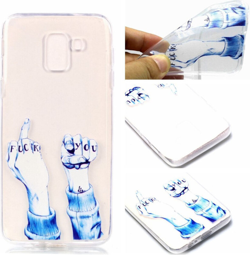 Galaxy J6 beskyttelses deksel av silikon med printet bilde på - frekk gest