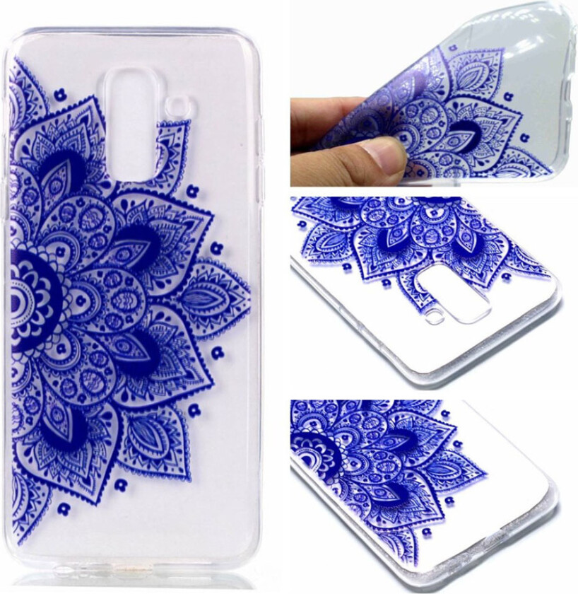 Galaxy A6 beskyttelses deksel av myk silikon med printet bilde - halv blomst