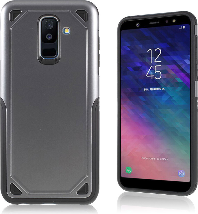 Galaxy A6 Plus beskyttelses deksel av hybrid materiale - grå