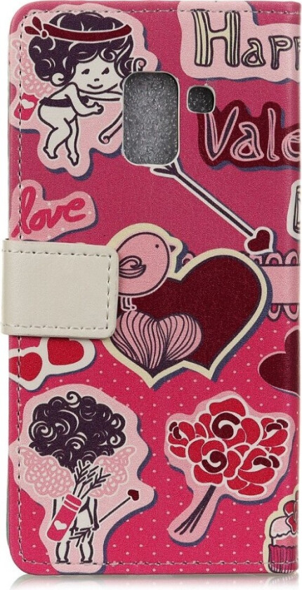 Galaxy A6 Plus beskyttelses deksel i syntetisk skinn med printet bilde - lilla bakgrunn