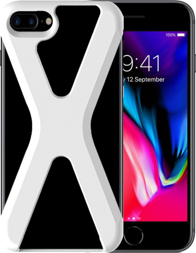 DAITE iPhone 7 Plus og 8 Plus Deksel laget av silikon - Hvit