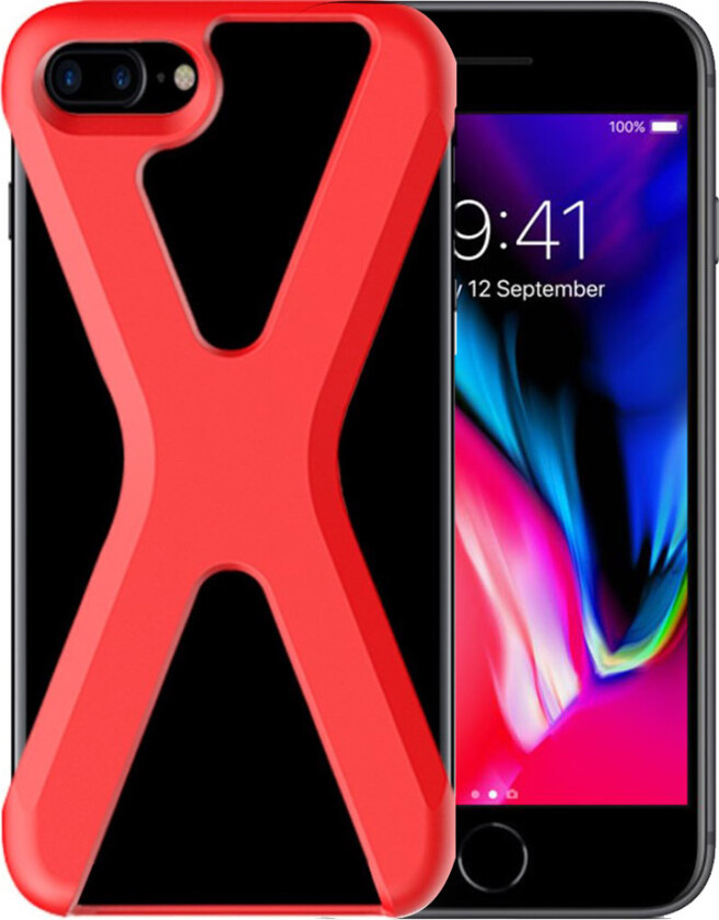 DAITE iPhone 7 Plus og 8 Plus Deksel laget av silikon - Rød