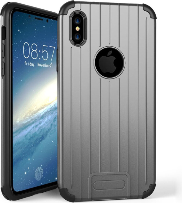 iPhone X Deksel laget av plastikk og silikon - Grå