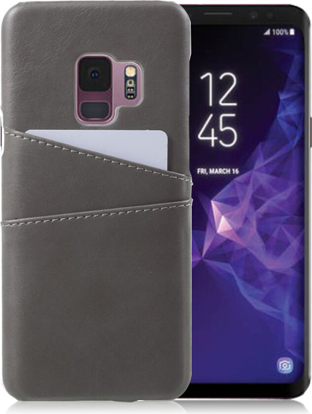 Galaxy S9 Deksel laget av plastikk og kunstlær - Grå