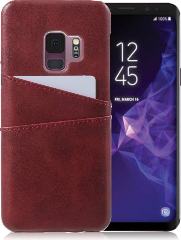 Galaxy S9 Deksel laget av plastikk og kunstlær - Rød