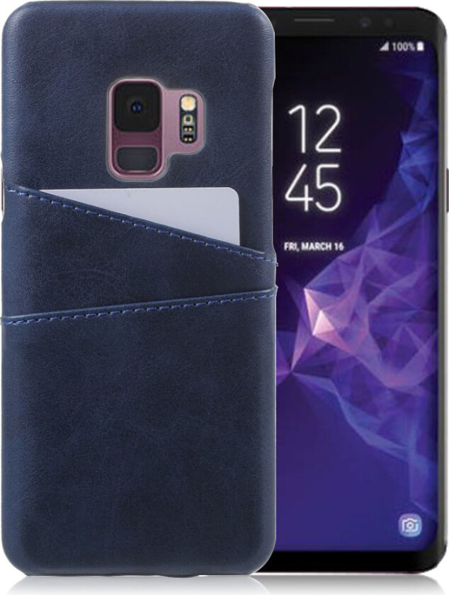 Galaxy S9 Deksel laget av plastikk og kunstlær - Mørk blå